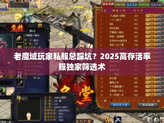 老魔域玩家私服总踩坑？2025高存活率服独家筛选术