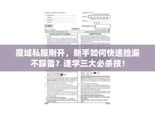 魔域私服刚开，新手如何快速捡漏不踩雷？速学三大必杀技！