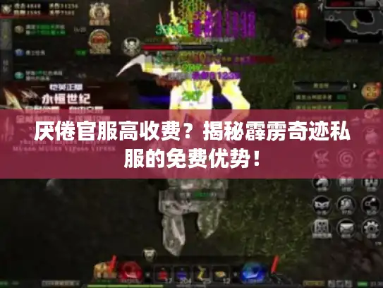 厌倦官服高收费？揭秘霹雳奇迹私服的免费优势！