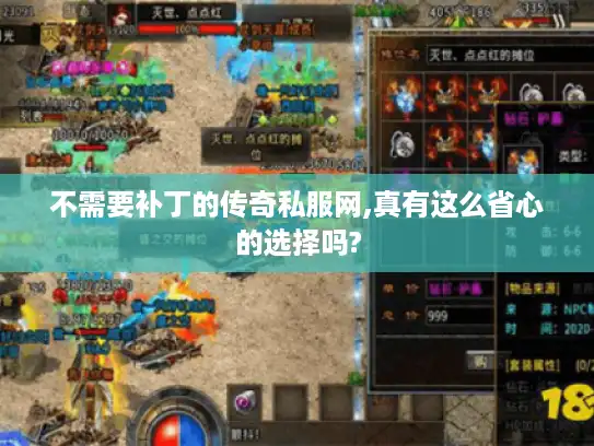 不需要补丁的传奇私服网,真有这么省心的选择吗?