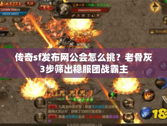 传奇sf发布网公会怎么挑？老骨灰3步筛出稳服团战霸主