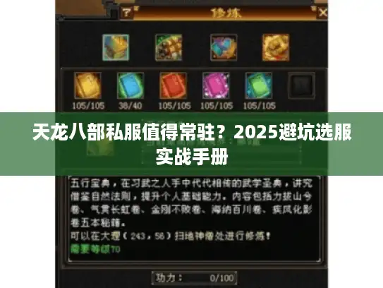天龙八部私服值得常驻?2025避坑选服实战手册 天龙八部私服值得常驻?2025避坑选服实战手册