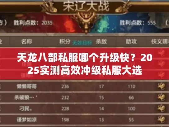 天龙八部私服哪个升级快?2025实测高效冲级私服大选 天龙八部私服哪个升级快?2025实测高效冲级私服大选