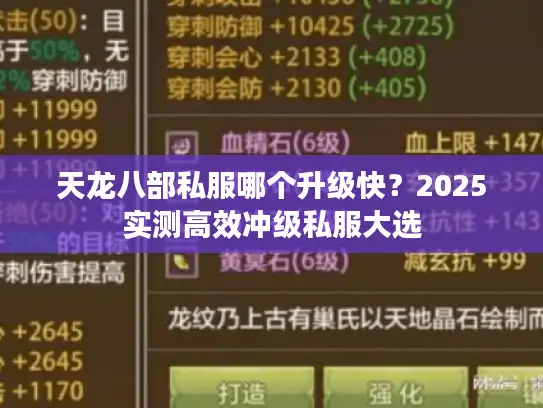 天龙八部私服哪个升级快?2025实测高效冲级私服大选 天龙八部私服哪个升级快?2025实测高效冲级私服大选