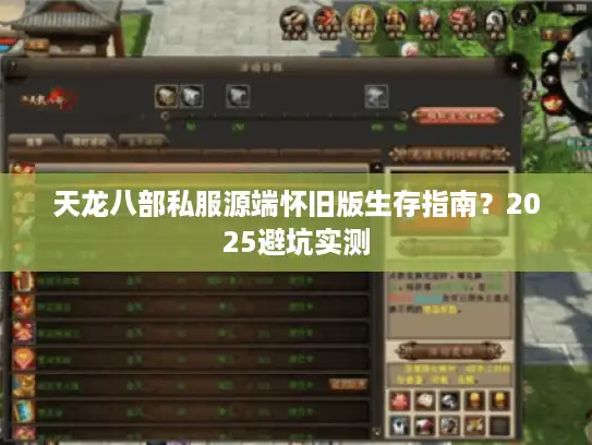 天龙八部私服源端怀旧版生存指南？2025避坑实测