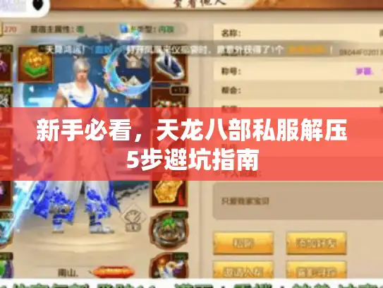 新手必看，天龙八部私服解压5步避坑指南