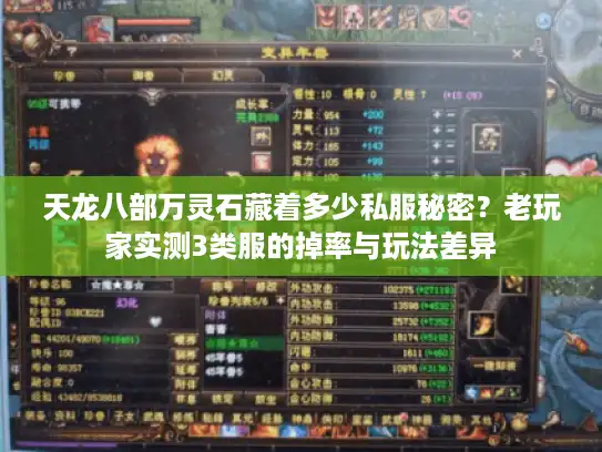 天龙八部万灵石藏着多少私服秘密？老玩家实测3类服的掉率与玩法差异