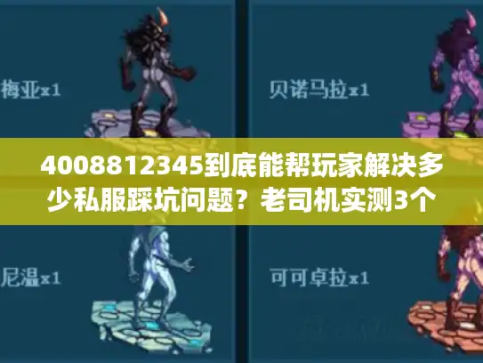 4008812345到底能帮玩家解决多少私服踩坑问题？老司机实测3个核心场景