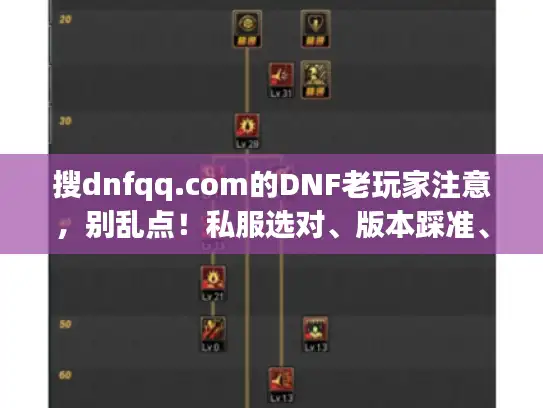 搜dnfqq.com的DNF老玩家注意，别乱点！私服选对、版本踩准、攻略用对的3个实战逻辑
