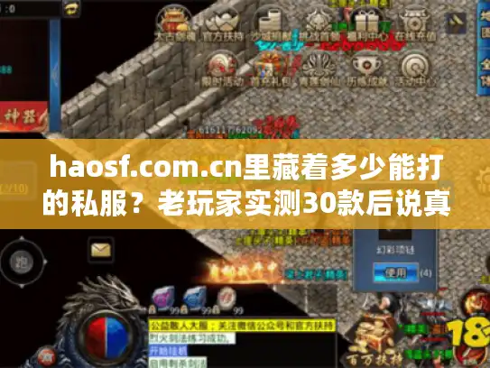 haosf.com.cn里藏着多少能打的私服？老玩家实测30款后说真话