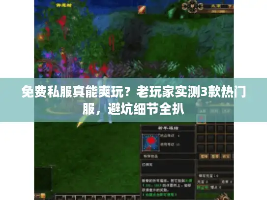 免费私服真能爽玩？老玩家实测3款热门服，避坑细节全扒