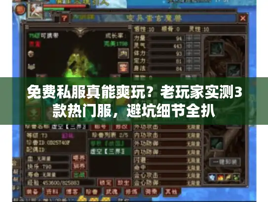 免费私服真能爽玩？老玩家实测3款热门服，避坑细节全扒