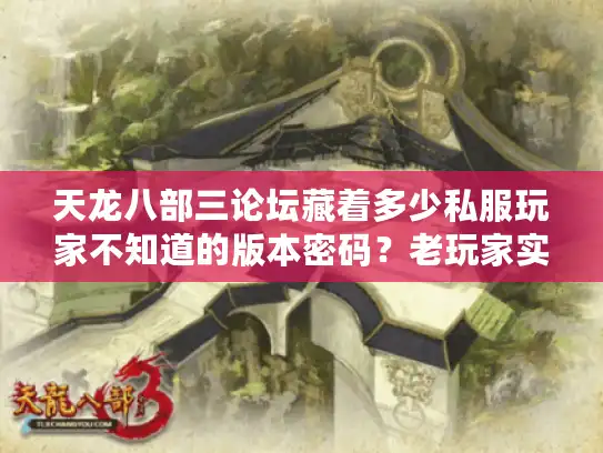 天龙八部三论坛藏着多少私服玩家不知道的版本密码？老玩家实测3种必看攻略