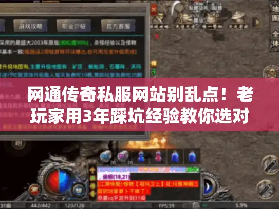 网通传奇私服网站别乱点！老玩家用3年踩坑经验教你选对