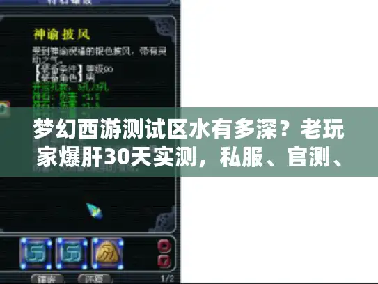 梦幻西游测试区水有多深？老玩家爆肝30天实测，私服、官测、体验服的核心区别