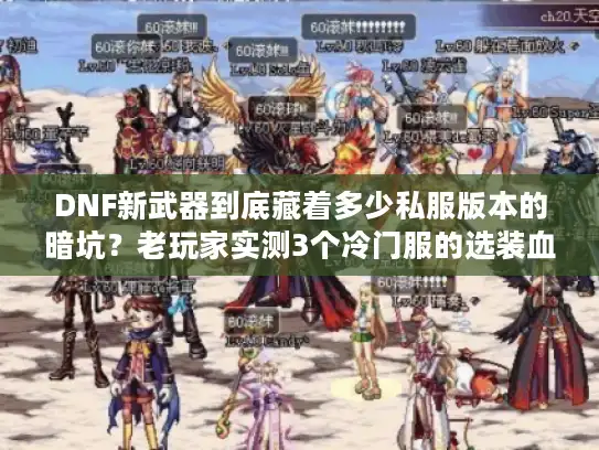 DNF新武器到底藏着多少私服版本的暗坑？老玩家实测3个冷门服的选装血泪史