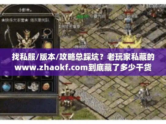 找私服/版本/攻略总踩坑？老玩家私藏的www.zhaokf.com到底藏了多少干货？