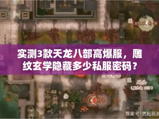 实测3款天龙八部高爆服，雕纹玄学隐藏多少私服密码？