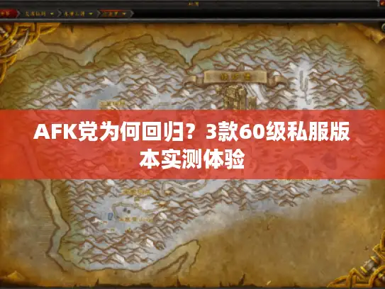 AFK党为何回归？3款60级私服版本实测体验
