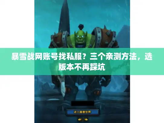 暴雪战网账号找私服？三个亲测方法，选版本不再踩坑