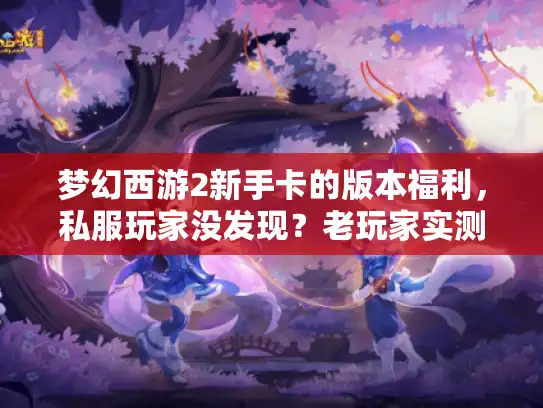梦幻西游2新手卡的版本福利,私服玩家没发现?老玩家实测拆解 梦幻西游2新手卡的版本福利,私服玩家没发现?老玩家实测拆解