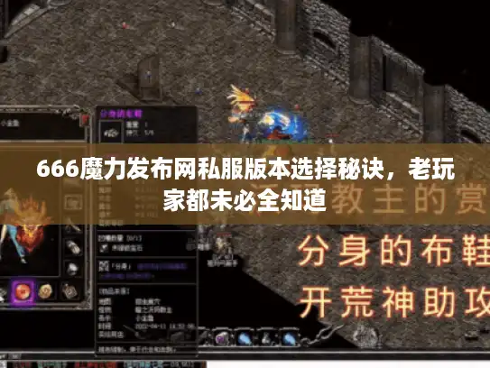 666魔力发布网私服版本选择秘诀，老玩家都未必全知道