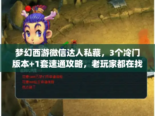 梦幻西游微信达人私藏，3个冷门版本+1套速通攻略，老玩家都在找？