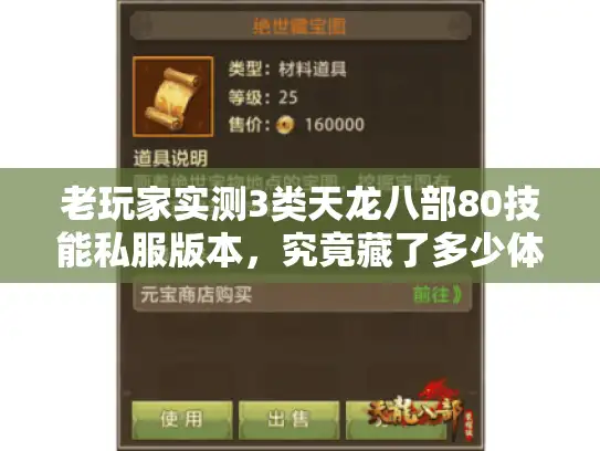 老玩家实测3类天龙八部80技能私服版本,究竟藏了多少体验差坑? 老玩家实测3类天龙八部80技能私服版本,究竟藏了多少体验差坑?