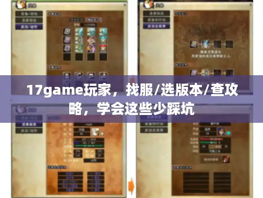 17game玩家，找服/选版本/查攻略，学会这些少踩坑