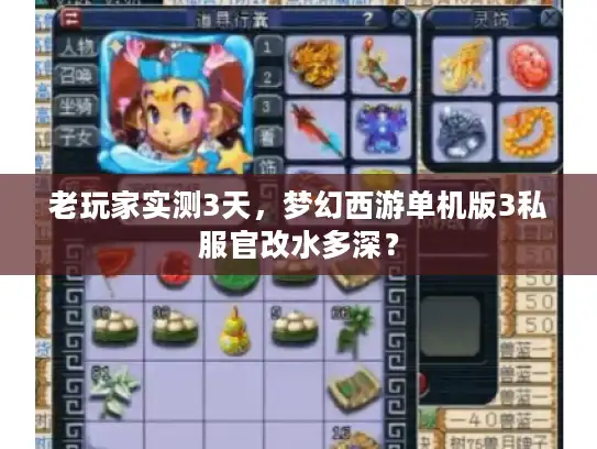 老玩家实测3天，梦幻西游单机版3私服官改水多深？