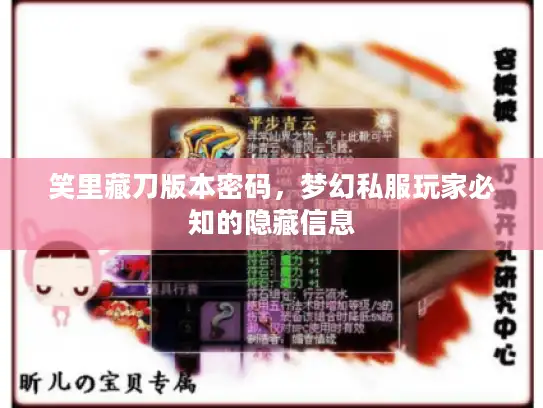 笑里藏刀版本密码,梦幻私服玩家必知的隐藏信息 笑里藏刀版本密码,梦幻私服玩家必知的隐藏信息