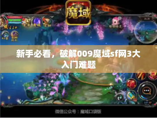 新手必看，破解009魔域sf网3大入门难题