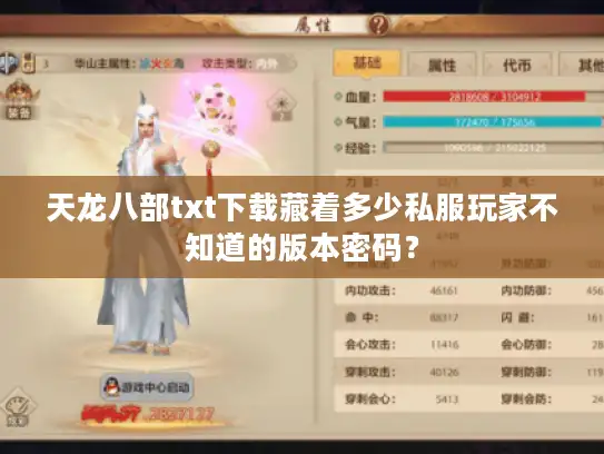 天龙八部txt下载藏着多少私服玩家不知道的版本密码？