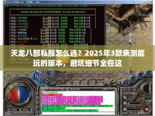 天龙八部私服怎么选？2025年3款亲测能玩的版本，避坑细节全在这