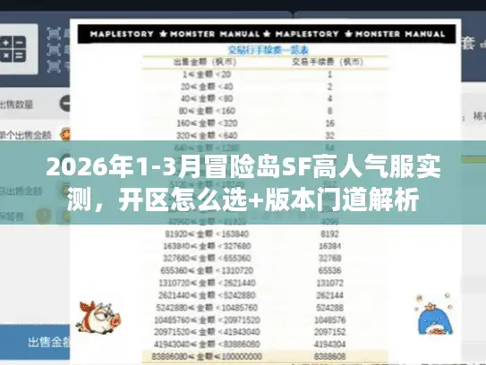 2026年1-3月冒险岛SF高人气服实测，开区怎么选+版本门道解析
