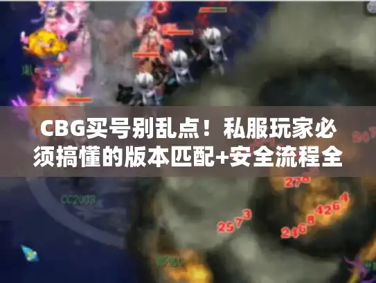 CBG买号别乱点！私服玩家必须搞懂的版本匹配+安全流程全拆解