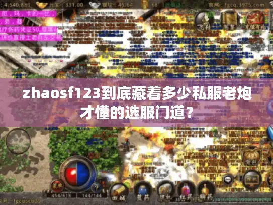 zhaosf123到底藏着多少私服老炮才懂的选服门道？