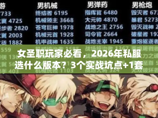女圣职玩家必看，2026年私服选什么版本？3个实战坑点+1套攻略直接抄