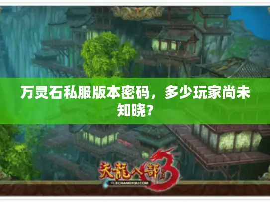 万灵石私服版本密码，多少玩家尚未知晓？