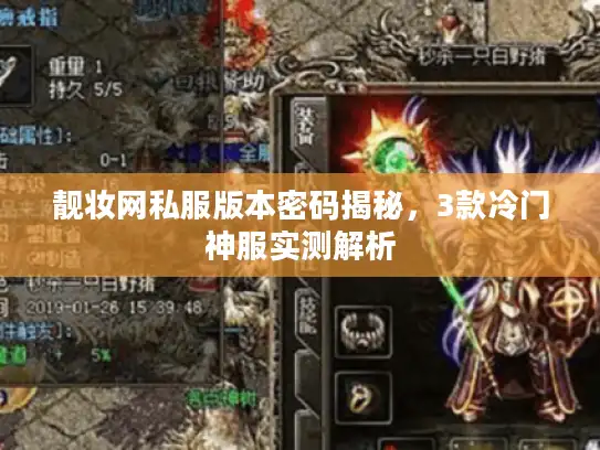 靓妆网私服版本密码揭秘，3款冷门神服实测解析