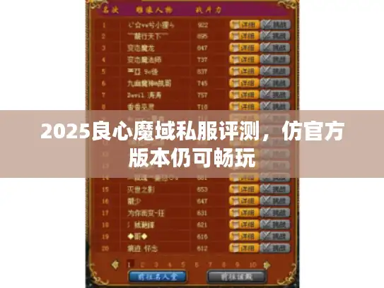 2025良心魔域私服评测，仿官方版本仍可畅玩