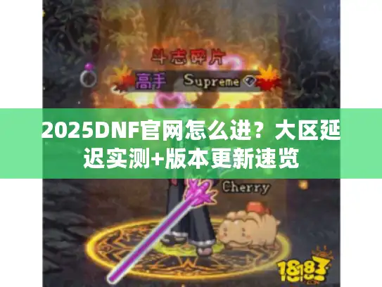 2025DNF官网怎么进？大区延迟实测+版本更新速览