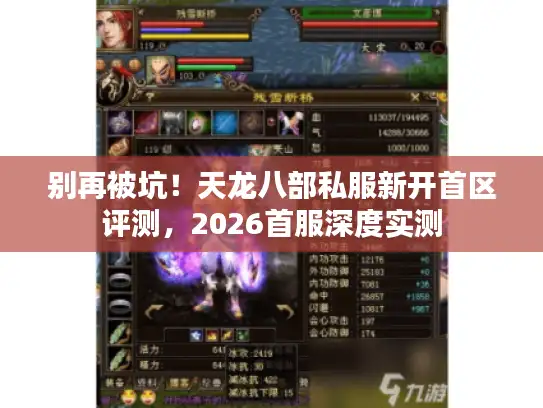 别再被坑！天龙八部私服新开首区评测，2026首服深度实测