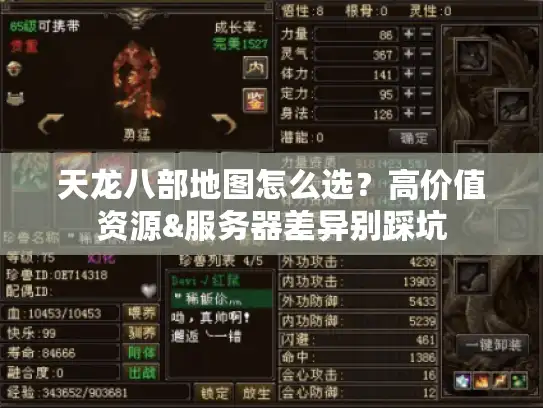 天龙八部地图怎么选？高价值资源&服务器差异别踩坑