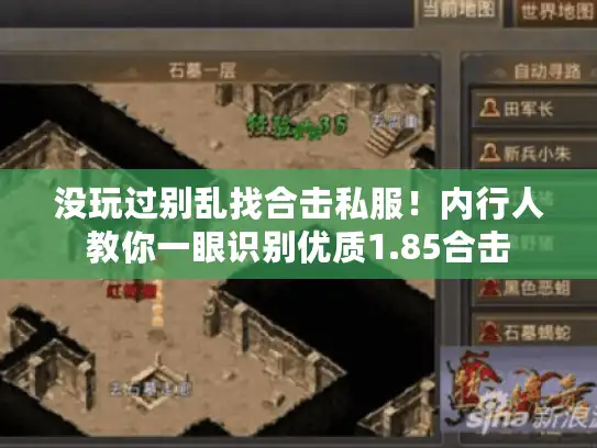 没玩过别乱找合击私服！内行人教你一眼识别优质1.85合击
