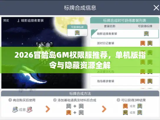 2026冒险岛GM权限服推荐，单机版指令与隐藏资源全解