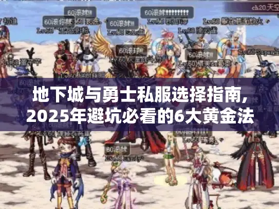 地下城与勇士私服选择指南,2025年避坑必看的6大黄金法则