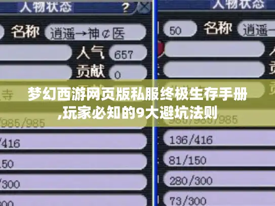 梦幻西游网页版私服终极生存手册,玩家必知的9大避坑法则