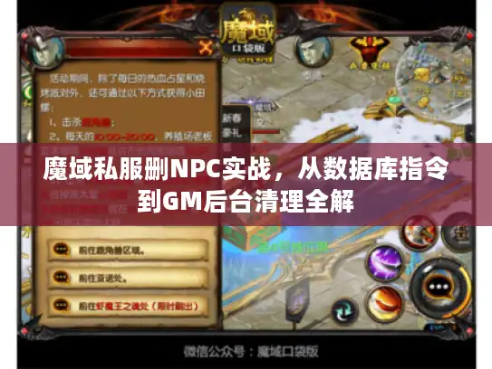 魔域私服删NPC实战，从数据库指令到GM后台清理全解