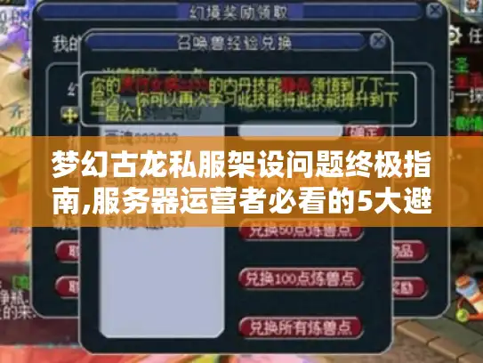 梦幻古龙私服架设问题终极指南,服务器运营者必看的5大避坑策略
